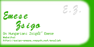 emese zsigo business card